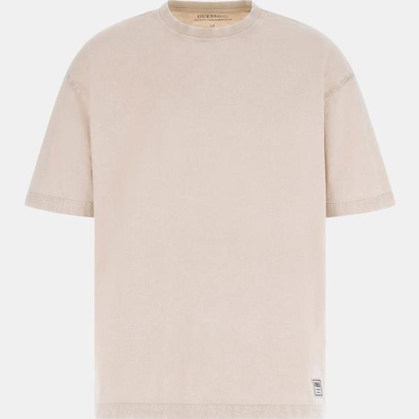 Camiseta hombre oversize ivory white corto de manga corta algodón Guess