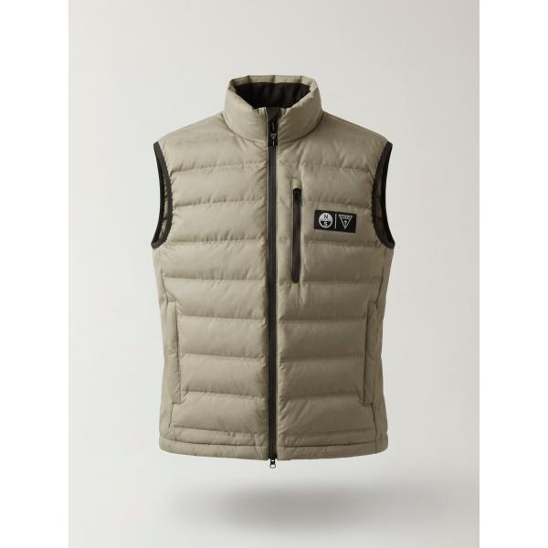 Plumífero hombre light gray largo sin mangas con cremallera Guess