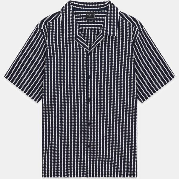 Camisa de manga corta hombre snow white largo de manga corta con botones viscosa Guess
