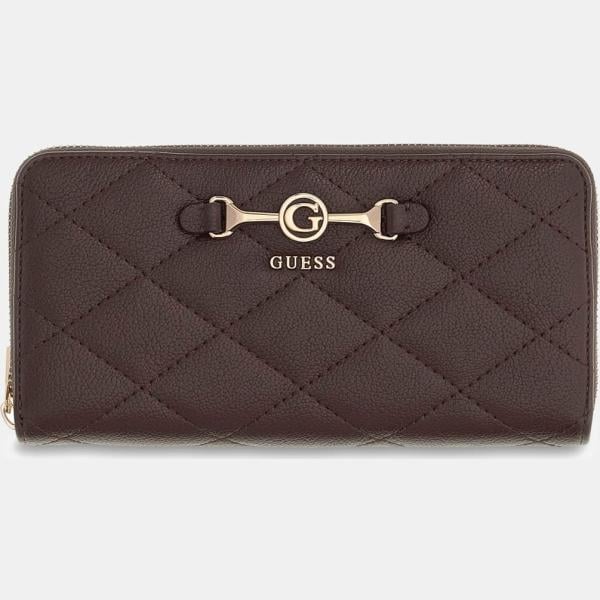 Cartera mujer marrón oscuro con cremallera ecopiel Guess