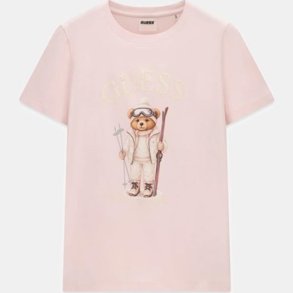 camiseta Guess rosa con diseños
