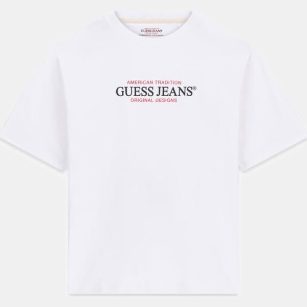 camiseta Guess blanco un solo color