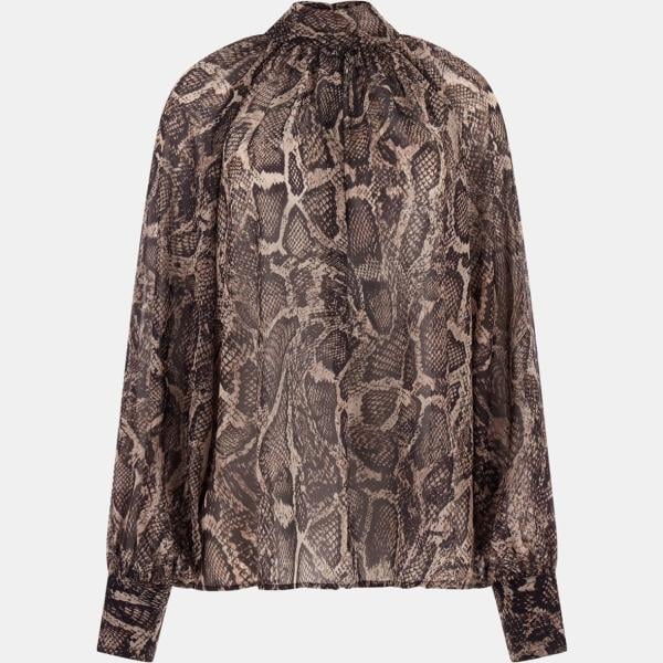 blusas Guess marrón animalier