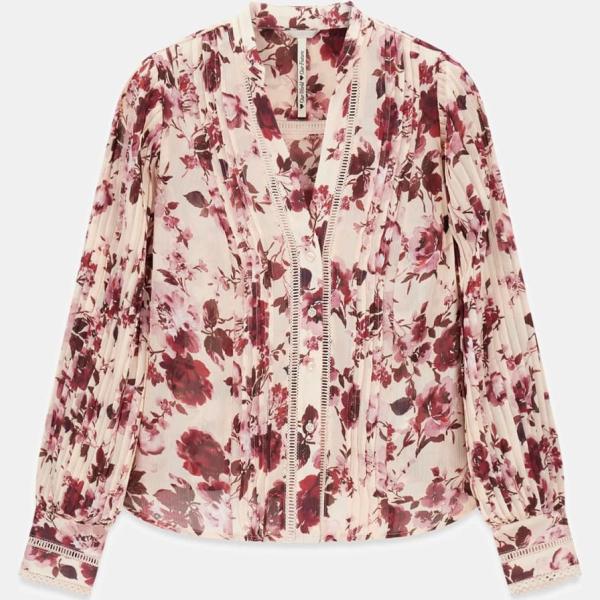 blusas Guess blanco animalier