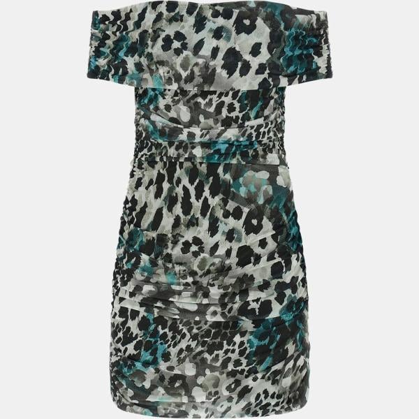 vestidos cortos Guess gris animalier