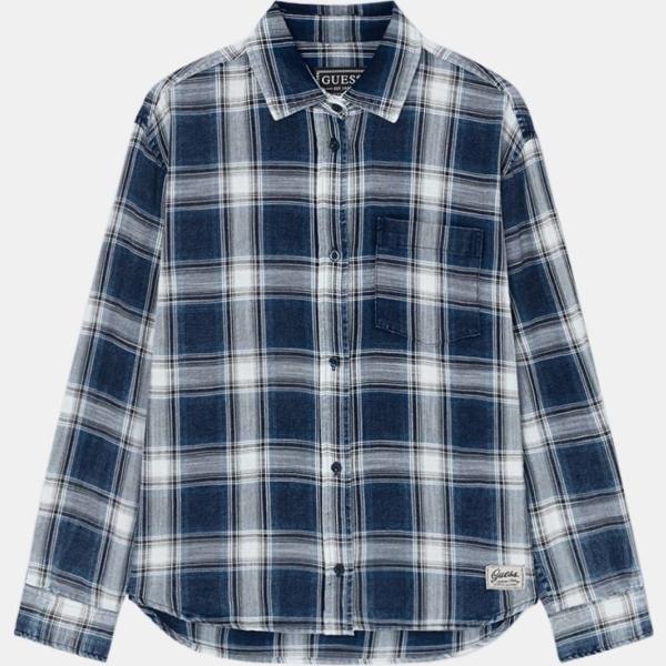 camisas Guess blanco de cuadros