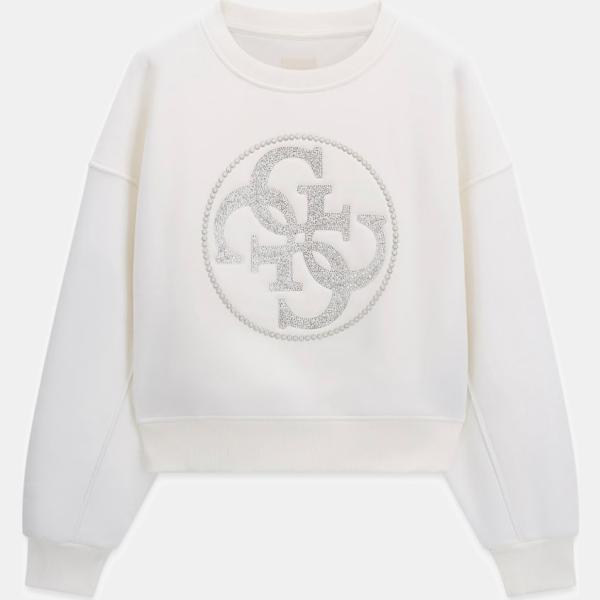 Sudadera mujer snow white con pedrería de manga larga de punta Guess