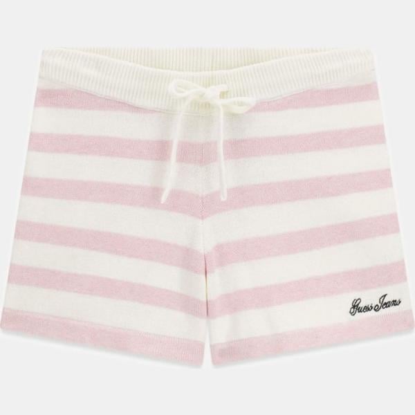 pantalones cortos Guess rosa de rayas