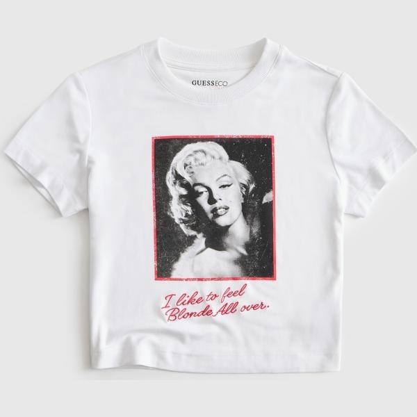 camiseta Guess blanco con diseños