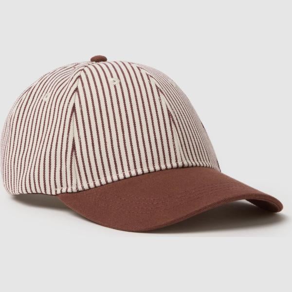 Gorra de beisbol hombre de rayas conjunto con cordones ajustables algodón Piombo