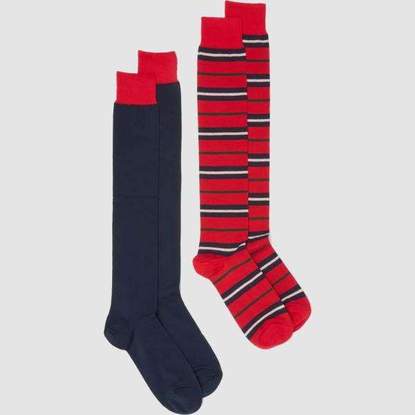 Calcetines hombre light gray de rayas algodón Piombo