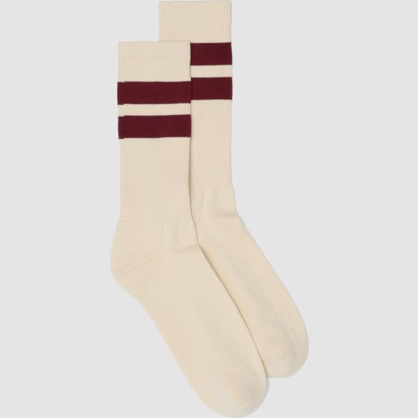Calcetines hombre ivory white de rayas algodón Piombo
