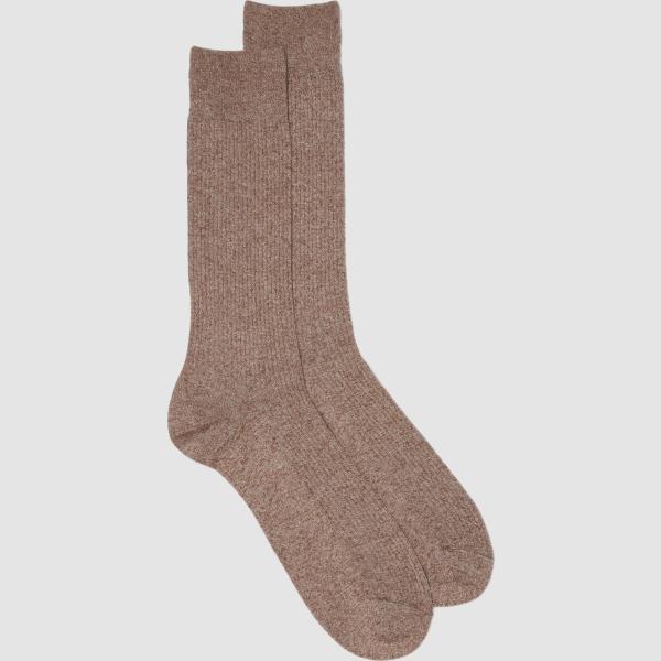 Calcetines hombre marrón oscuro maxi algodón Piombo