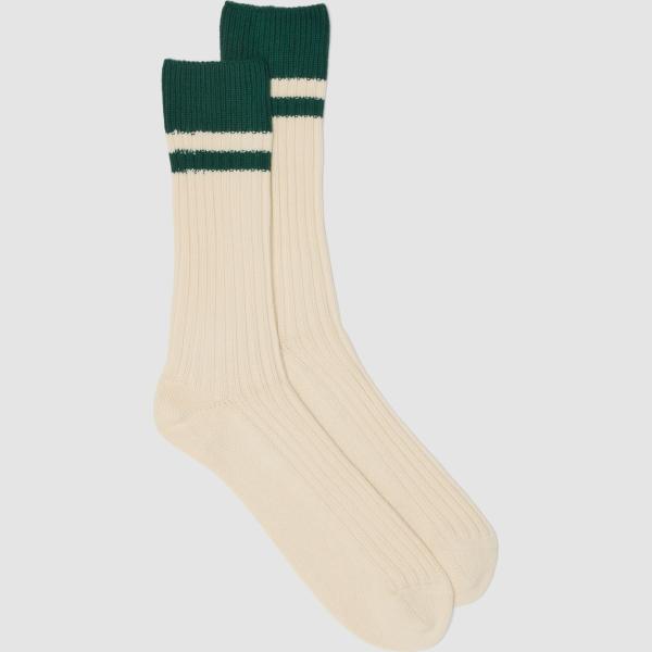 Calcetines hombre ivory white de rayas algodón Piombo