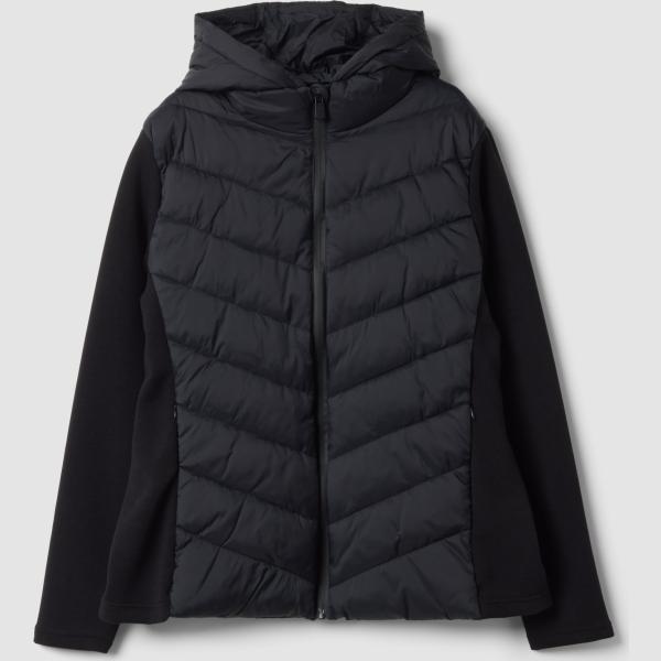 Chaqueta mujer jet black cuello con capucha largo con cremallera Mya