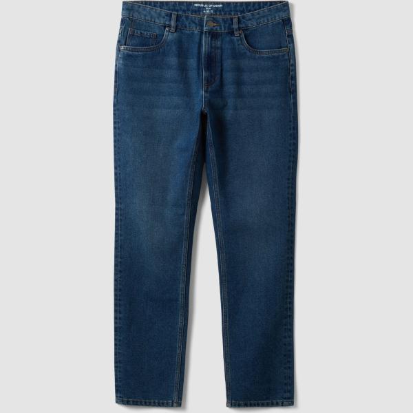 Vaqueros slim fit hombre dark blue efecto lavado con cremallera viscosa Republic Of Denim