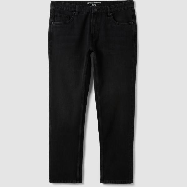 Vaqueros rectos hombre jet black viscosa Republic Of Denim