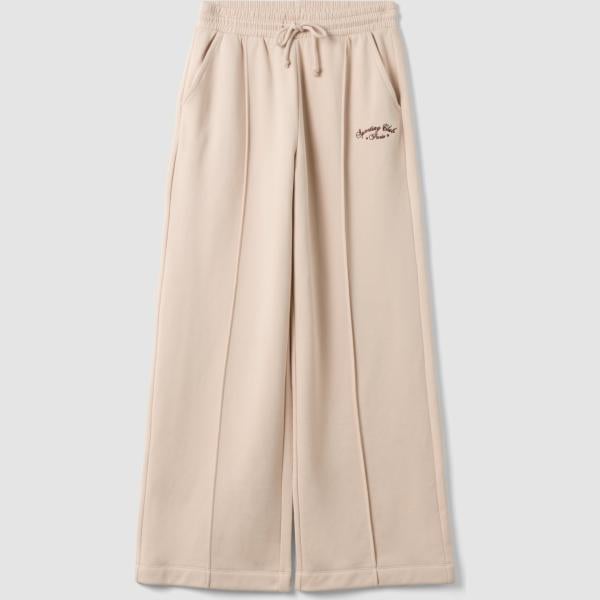 Pantalones mujer sand beige con cinturón algodón B.angel