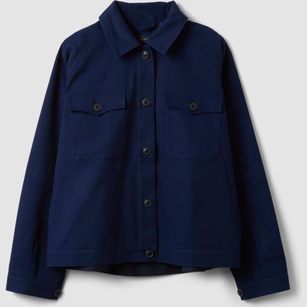Abrigo mujer dark blue cuello con capucha largo con botones Piombo