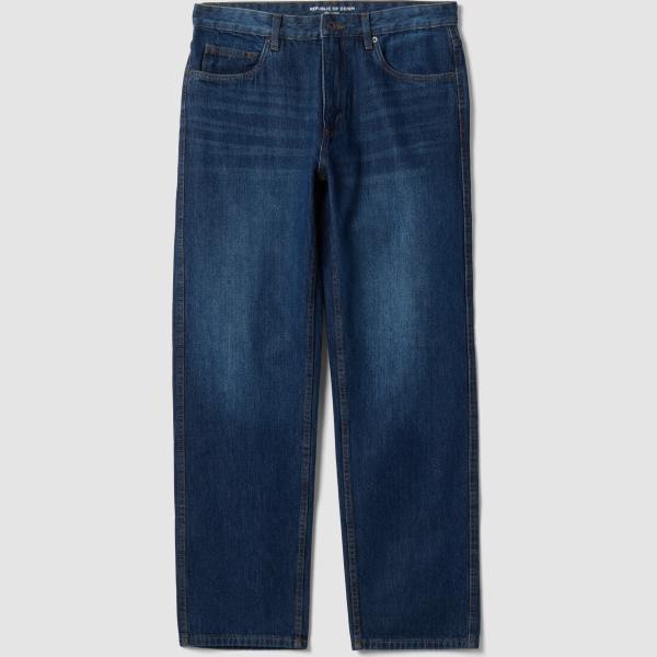 Vaqueros hombre dark blue efecto lavado con cremallera denim Republic Of Denim