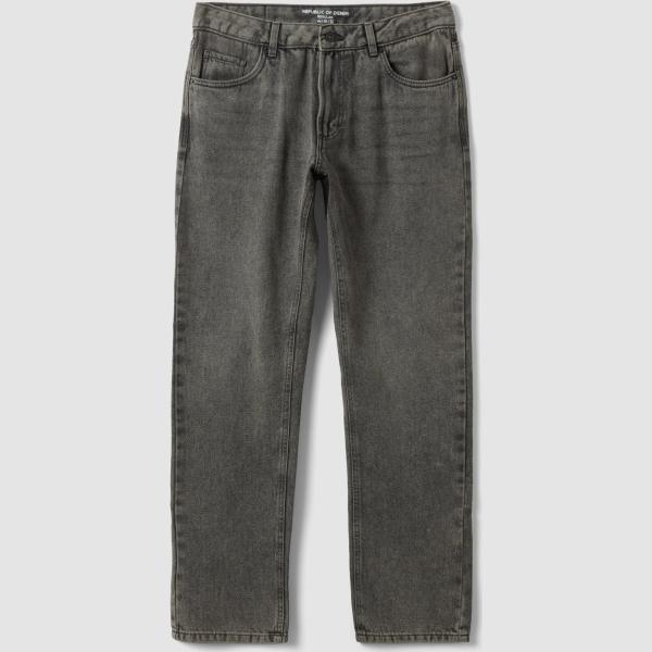Vaqueros hombre gris oscuro efecto lavado con cremallera viscosa Republic Of Denim