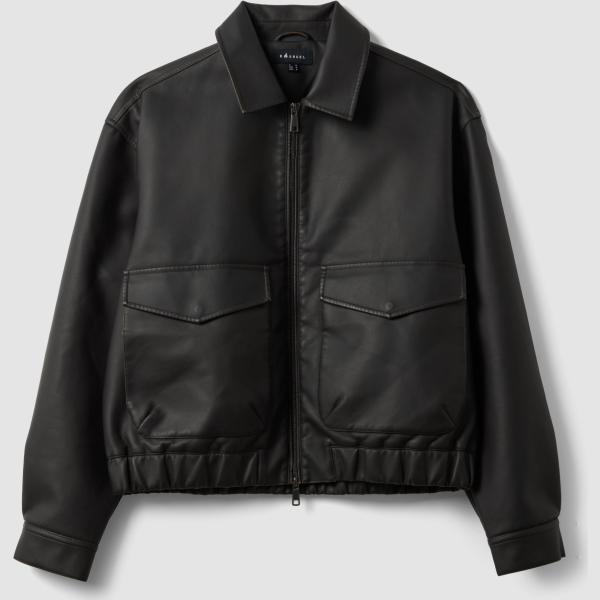 Chaqueta hombre oversize jet black corto con cremallera B.angel