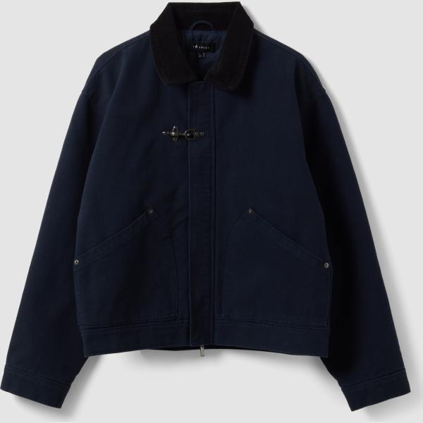 Chaqueta hombre oversize dark blue corto con cremallera terciopelo B.angel