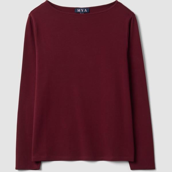 Camiseta mujer largo de manga larga algodón Mya