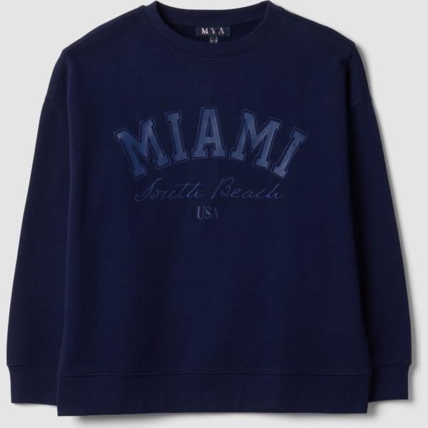 Sudadera mujer dark blue de manga larga algodón Mya