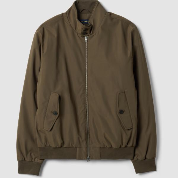 Chaqueta hombre marrón oscuro cuello alto largo con cremallera Piombo