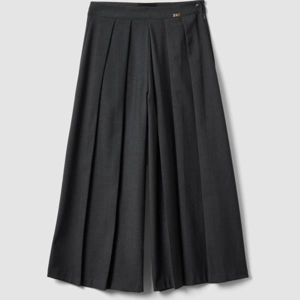 Falda mujer light gray plisado con cremallera viscosa Les Copains