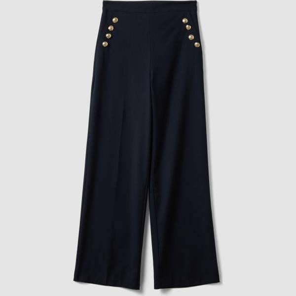 Pantalones mujer light gray con cinturón viscosa Les Copains