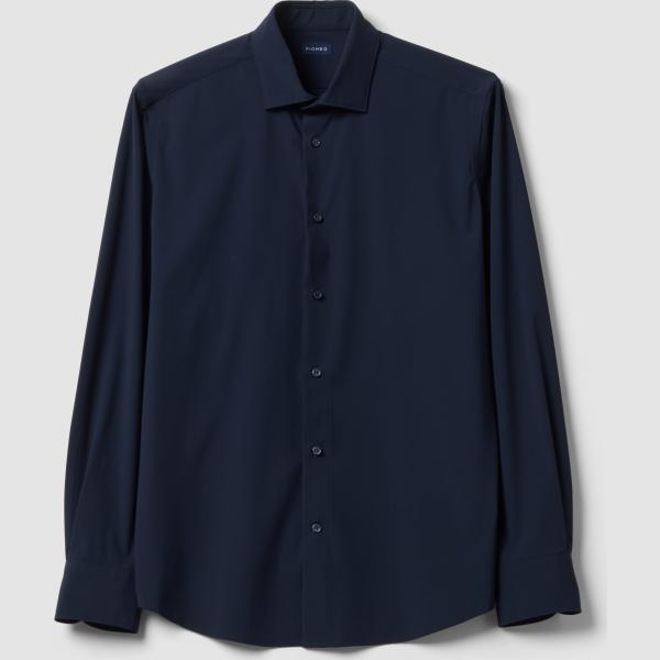 Camisa hombre dark blue cuello clásico de manga larga Piombo Tech