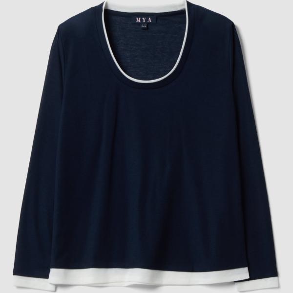 Camiseta mujer dark blue de manga larga viscosa Mya