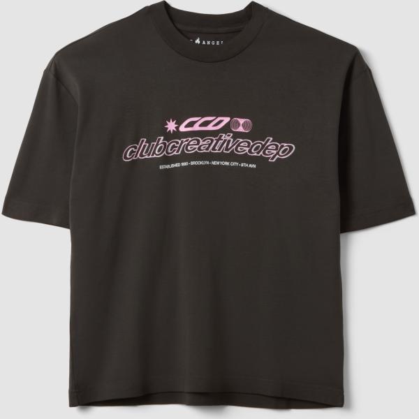 Camiseta hombre boxy marrón oscuro con diseños corto de manga corta B.angel