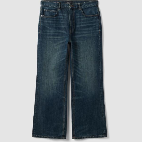 Vaqueros hombre a campana light gray efecto lavado corto denim B.angel