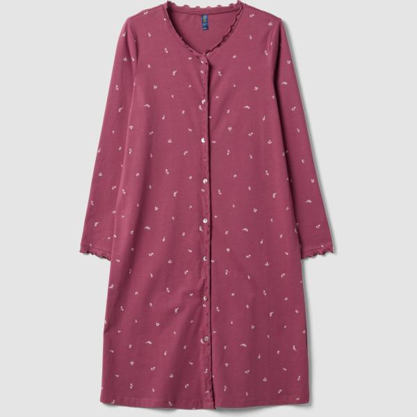 Camisón mujer dark purple con diseños de manga larga Ovs