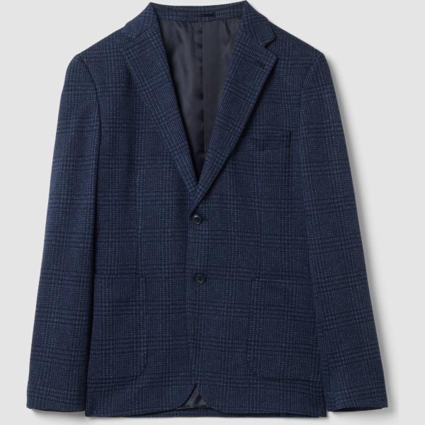 Chaqueta hombre dark blue de cuadros Piombo Contemporary