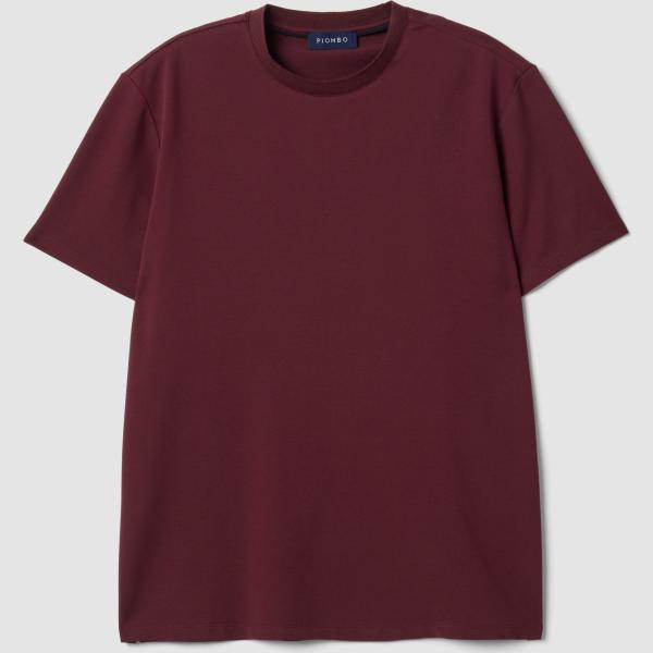 Camiseta hombre marrón oscuro largo de manga corta algodón Piombo Tech
