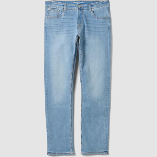 Vaqueros pitillo hombre sky blue efecto lavado corto con cremallera denim Republic Of Denim