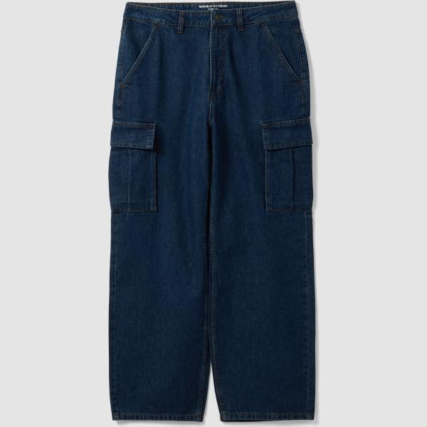 Vaqueros hombre dark blue corto con cremallera denim Republic Of Denim