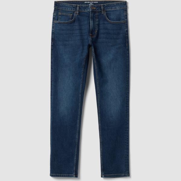Vaqueros slim fit hombre dark blue efecto lavado con cremallera denim Republic Of Denim