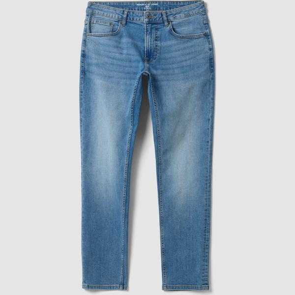 Vaqueros slim fit hombre dark blue efecto lavado con cremallera denim Republic Of Denim