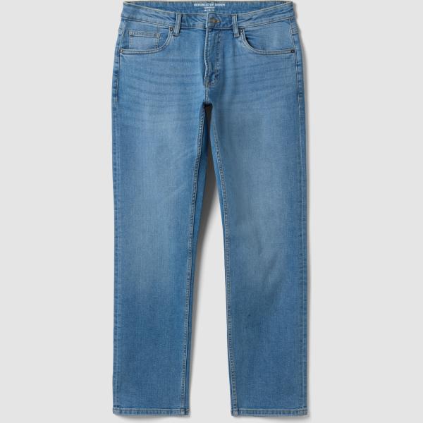 Vaqueros rectos hombre dark blue efecto lavado corto denim Republic Of Denim