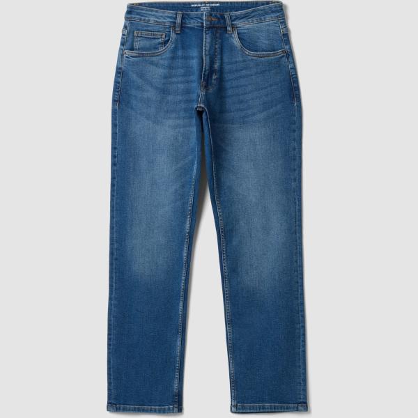 Vaqueros hombre dark blue efecto lavado corto con cremallera denim Republic Of Denim