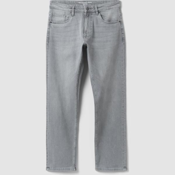 Vaqueros hombre light gray efecto lavado corto con cremallera denim Republic Of Denim