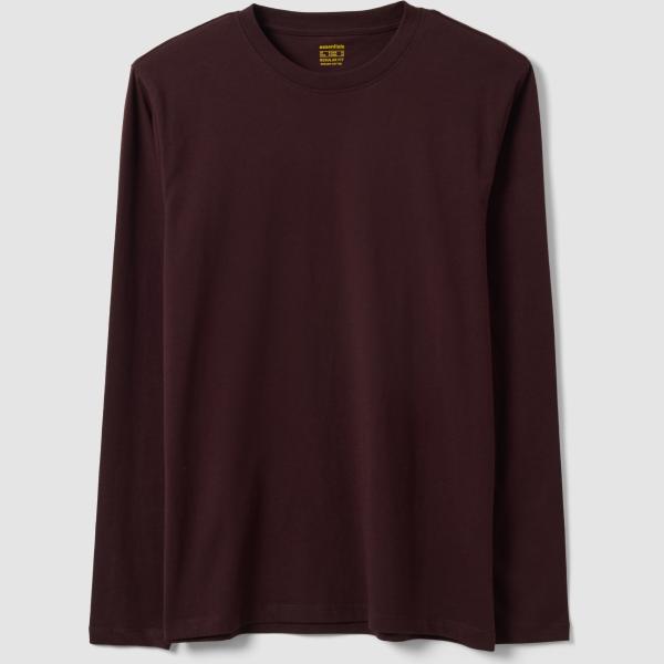 Camiseta hombre marrón oscuro largo de manga larga Ovs