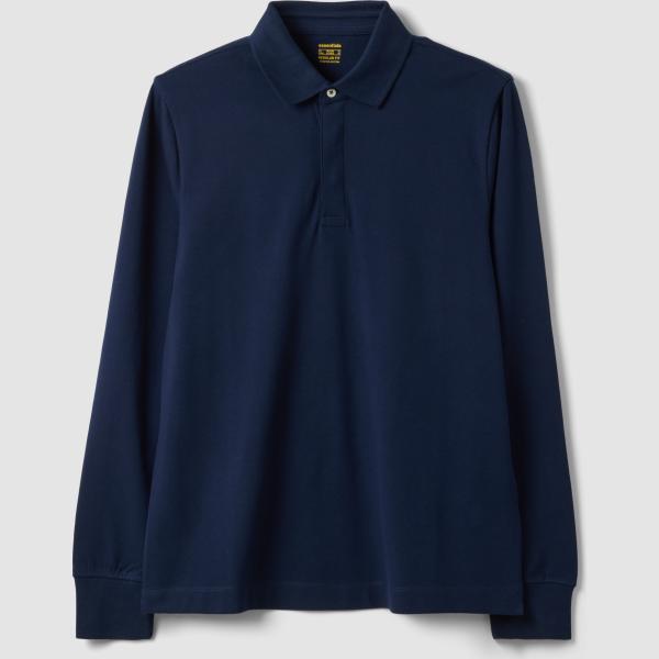 Polo hombre dark blue cuello clásico largo de manga larga Ovs