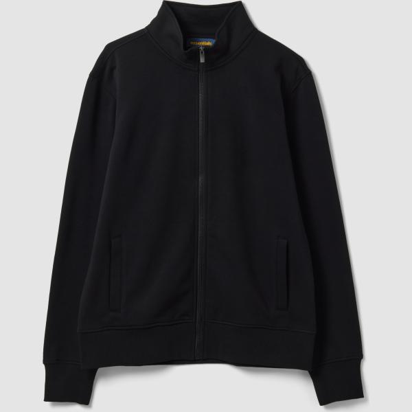 Sudadera hombre jet black cuello alto de manga larga con cremallera algodón Ovs