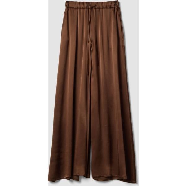 Pantalones mujer light gray con cinturón viscosa Piombo Contemporary
